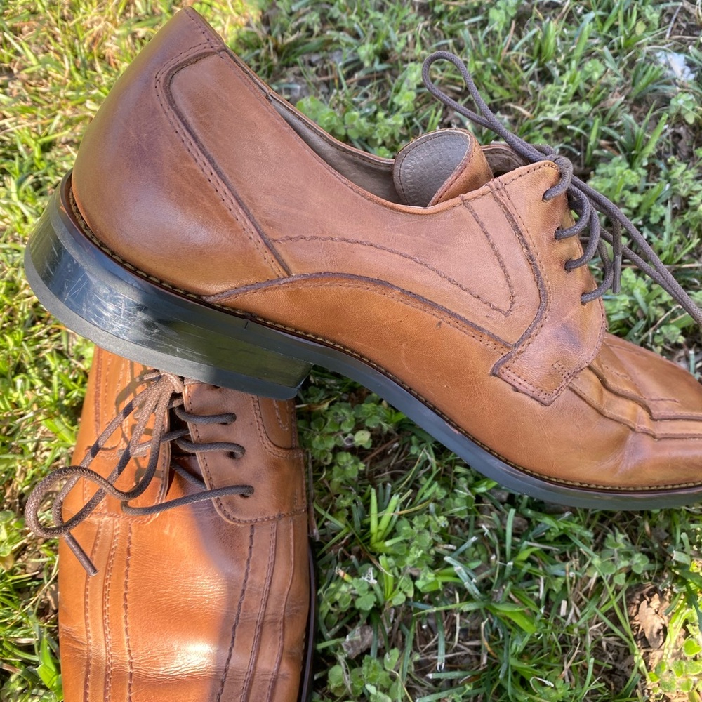 Classic Stacy Adams Brown Leather Men's Dress Shoes size 8 1/2